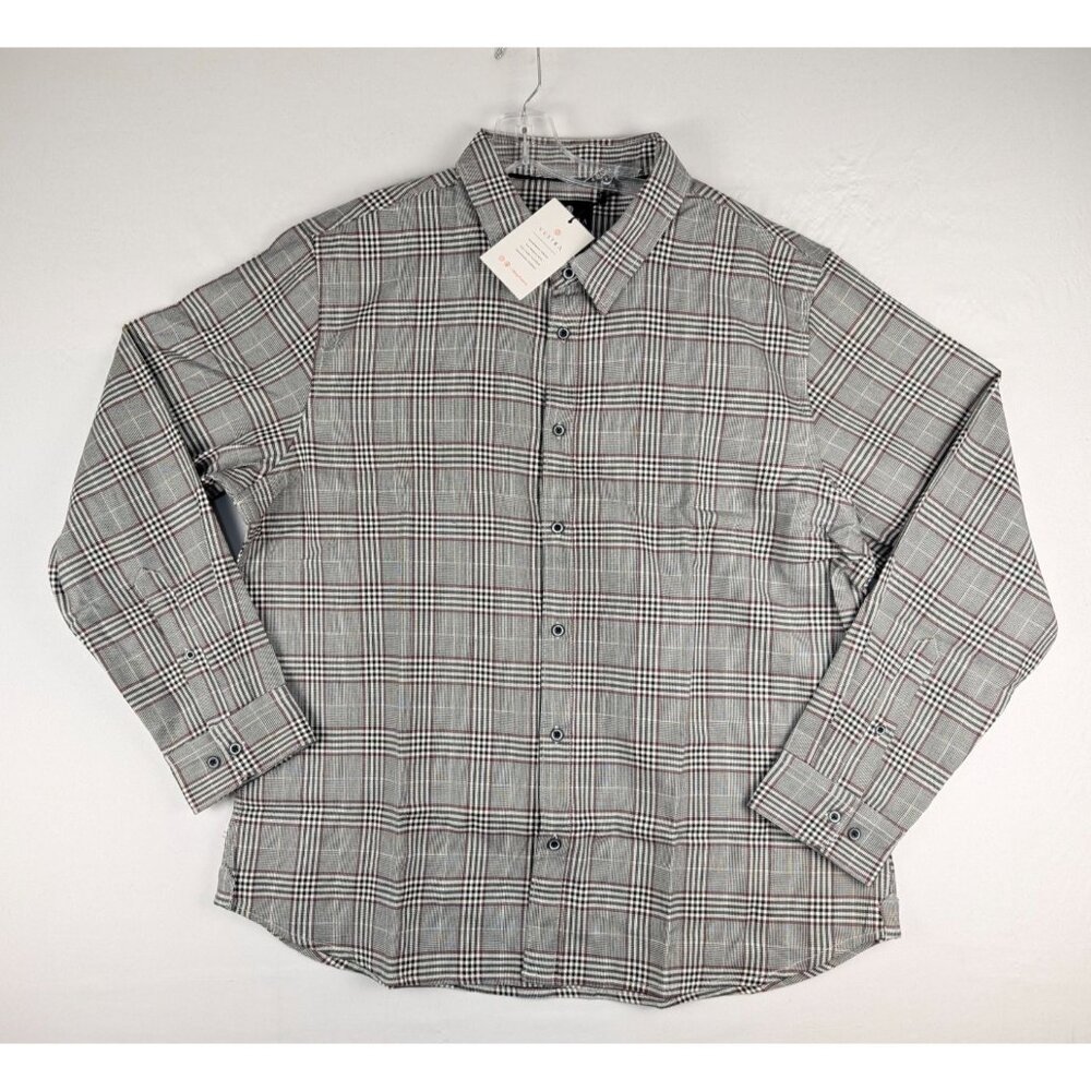 Vustra Shirt Mens‎ XXL Slate Plaid Long Sleeve Button Up